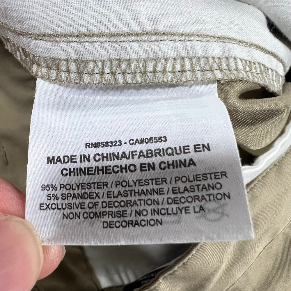 NIKE Golf Pants Mens 34x32 Khaki Good Dri-FIT Flat Front Trousers 472532-235 - Picture 15 of 16